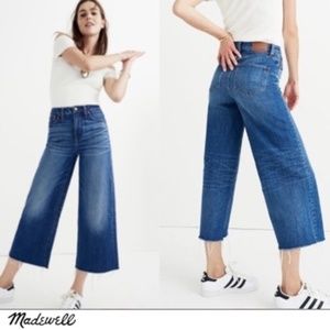 Madewell Wide Leg Crop Jeans in Frido Wash